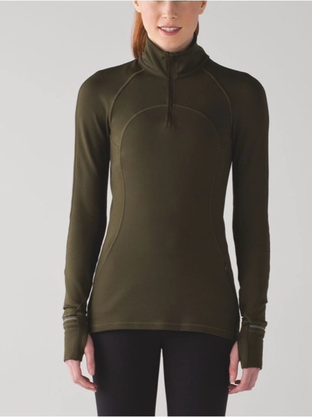 Lululemon First Mile 1/2 Zip - Military Green